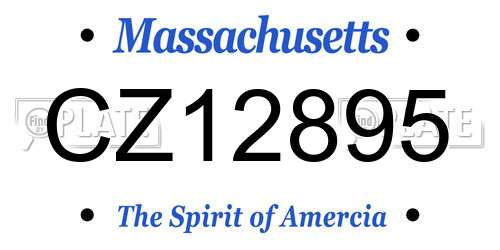 CZ12895 Massachusetts License Plate