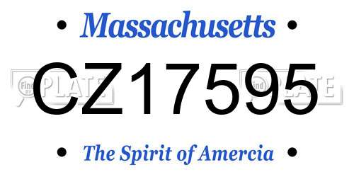 CZ17595 Massachusetts License Plate