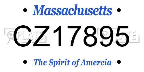 CZ17895 Massachusetts License Plate