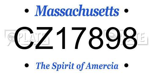 CZ17898 Massachusetts License Plate
