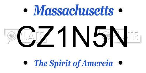 CZ1N5N Massachusetts License Plate