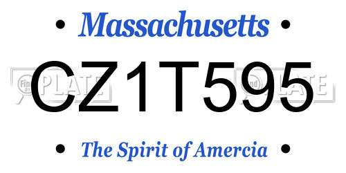 CZ1T595 Massachusetts License Plate