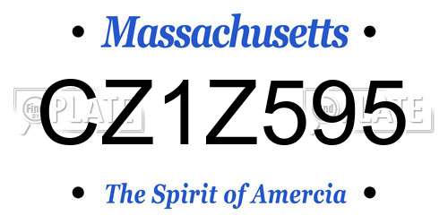 CZ1Z595 Massachusetts License Plate