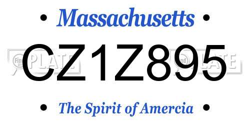 CZ1Z895 Massachusetts License Plate