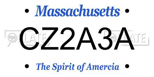 CZ2A3A Massachusetts License Plate