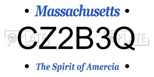 CZ2B3Q Massachusetts License Plate