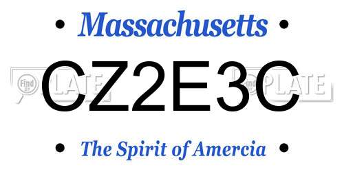 CZ2E3C Massachusetts License Plate