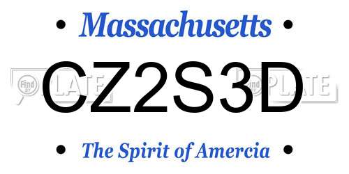 CZ2S3D Massachusetts License Plate