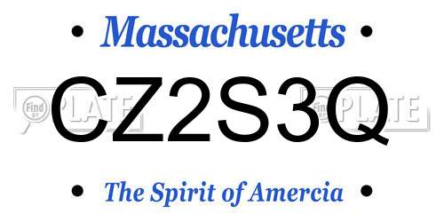 CZ2S3Q Massachusetts License Plate