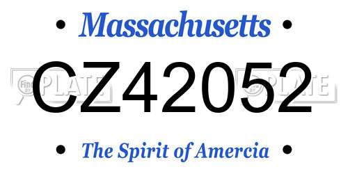 CZ42052 Massachusetts License Plate