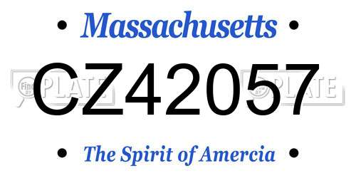 CZ42057 Massachusetts License Plate