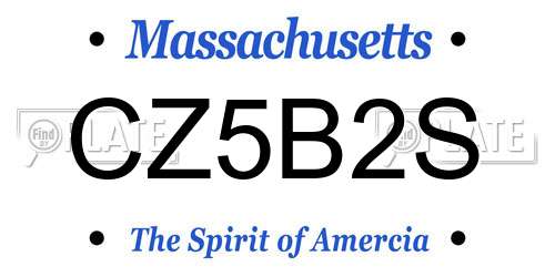 CZ5B2S Massachusetts License Plate