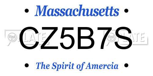 CZ5B7S Massachusetts License Plate