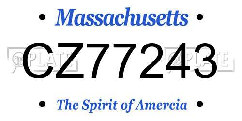 CZ77243 Massachusetts License Plate