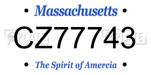 CZ77743 Massachusetts License Plate