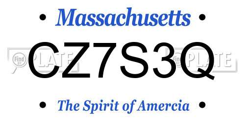 CZ7S3Q Massachusetts License Plate