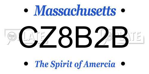 CZ8B2B Massachusetts License Plate
