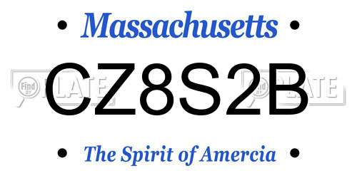 CZ8S2B Massachusetts License Plate