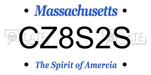 CZ8S2S Massachusetts License Plate