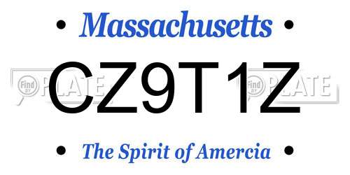 CZ9T1Z Massachusetts License Plate