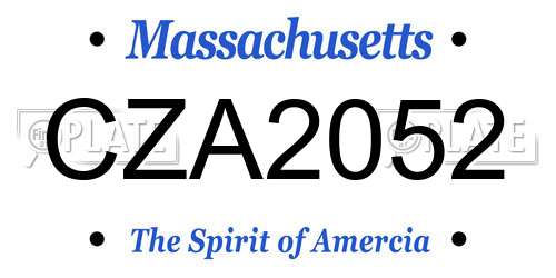 CZA2052 Massachusetts License Plate
