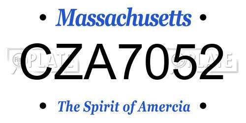 CZA7052 Massachusetts License Plate
