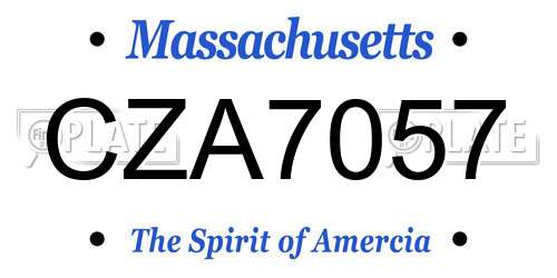 CZA7057 Massachusetts License Plate