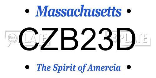 CZB23D Massachusetts License Plate