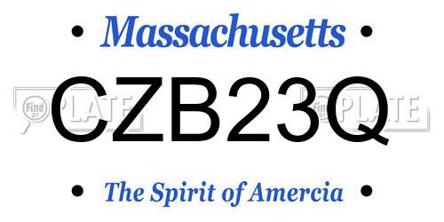 CZB23Q Massachusetts License Plate