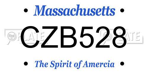 CZB528 Massachusetts License Plate
