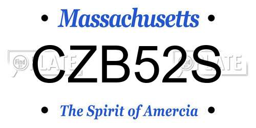 CZB52S Massachusetts License Plate