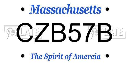CZB57B Massachusetts License Plate