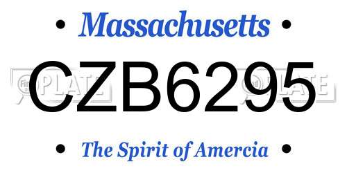 CZB6295 Massachusetts License Plate