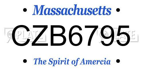 CZB6795 Massachusetts License Plate