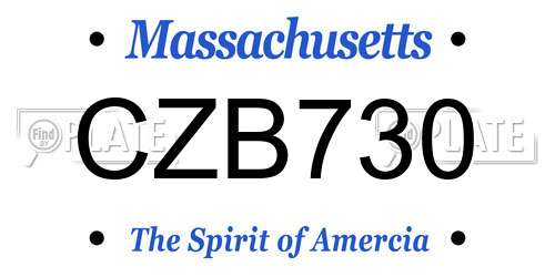 CZB730 Massachusetts License Plate