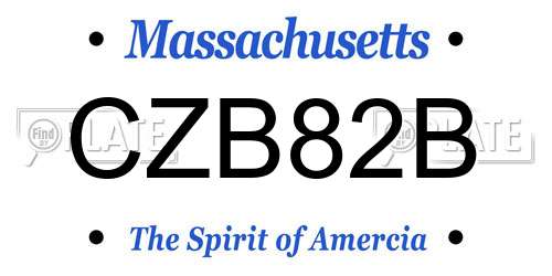 CZB82B Massachusetts License Plate