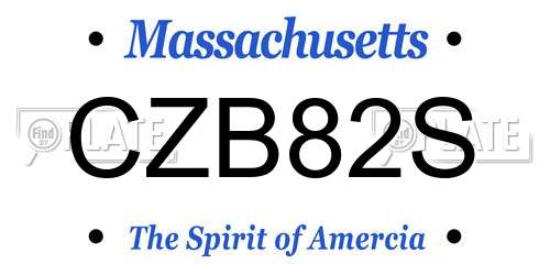 CZB82S Massachusetts License Plate