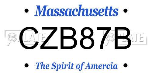 CZB87B Massachusetts License Plate
