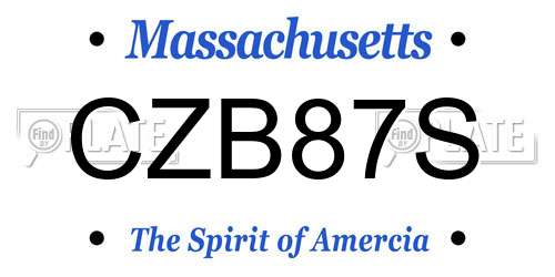 CZB87S Massachusetts License Plate
