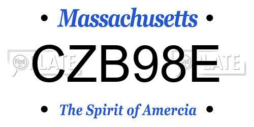 CZB98E Massachusetts License Plate
