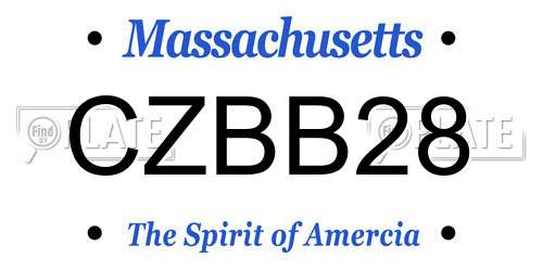 CZBB28 Massachusetts License Plate