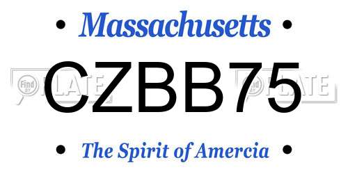 CZBB75 Massachusetts License Plate
