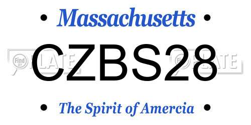 CZBS28 Massachusetts License Plate