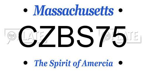 CZBS75 Massachusetts License Plate