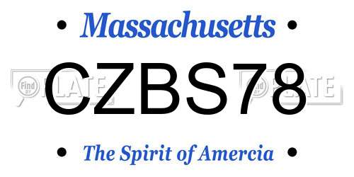 CZBS78 Massachusetts License Plate