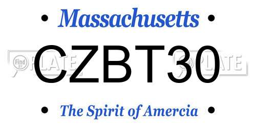 CZBT30 Massachusetts License Plate
