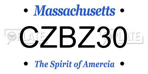 CZBZ30 Massachusetts License Plate