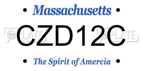 CZD12C Massachusetts License Plate