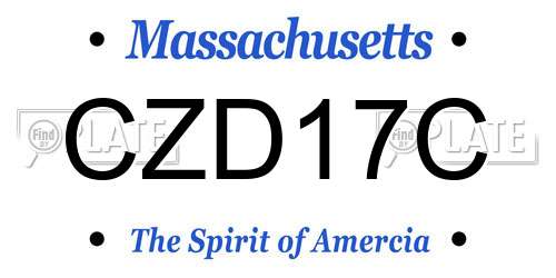 CZD17C Massachusetts License Plate