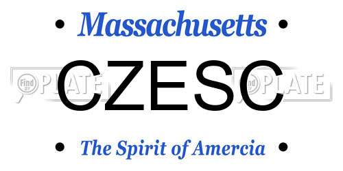 CZESC Massachusetts License Plate